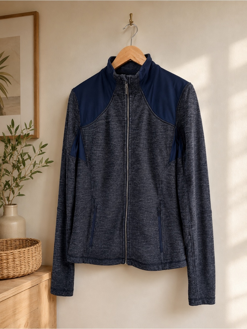 Vintage Lululemon Define Jacket Size 12 Heathered Navy Full Zip Thumbholes